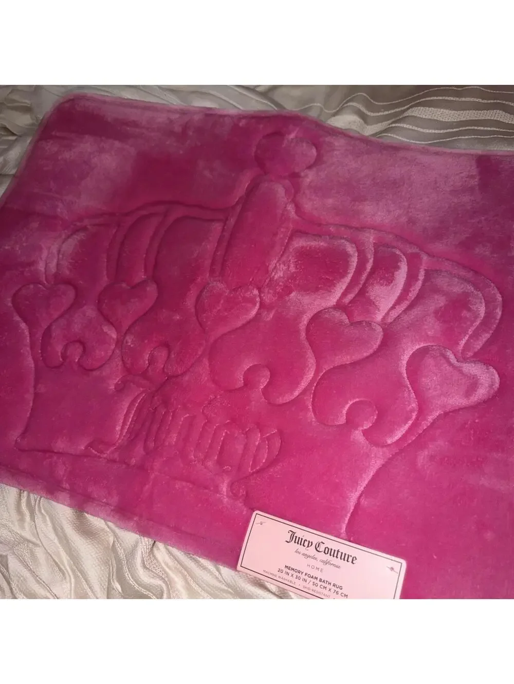 Juicy Couture Memory Foam Bath Mat pink